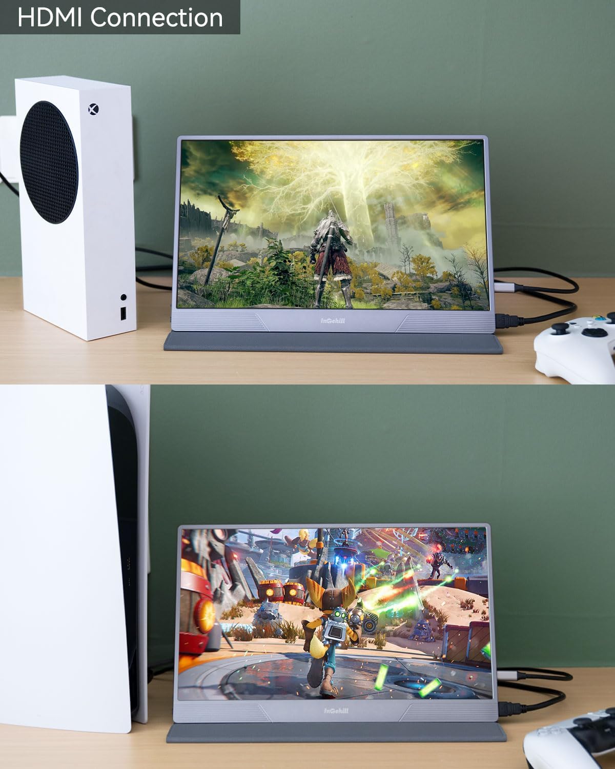 4K Portable Monitor 15.6 Inch - A+ Grade Ultra HD 3840x2160 USB-C & HDMI Laptop Screen - HDR Gaming Monitor with Built-in Speakers for Travel, Office & Home Entertainment