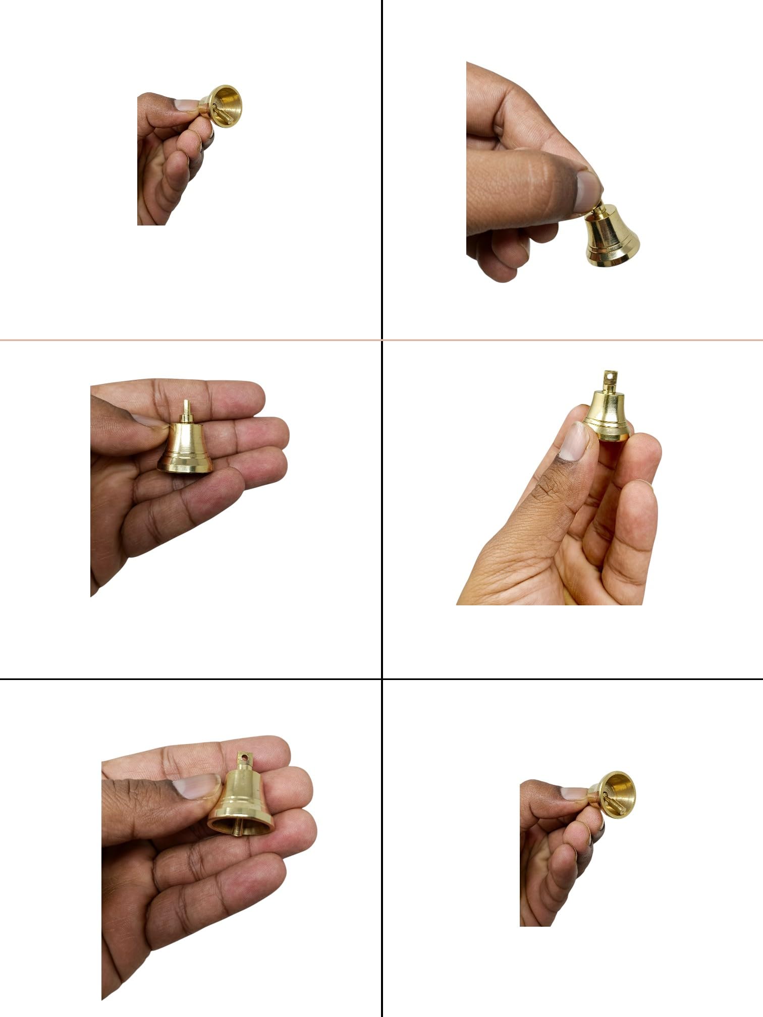 Small Indian Brass Jingle Bells - 50 Pack for Home Door Decor, DIY Crafts, Wind Chimes, Christmas Ornaments & Pet Collars - Handmade Traditional Bells for Festive Decor, Wedding Decorations & Gift Wrapping