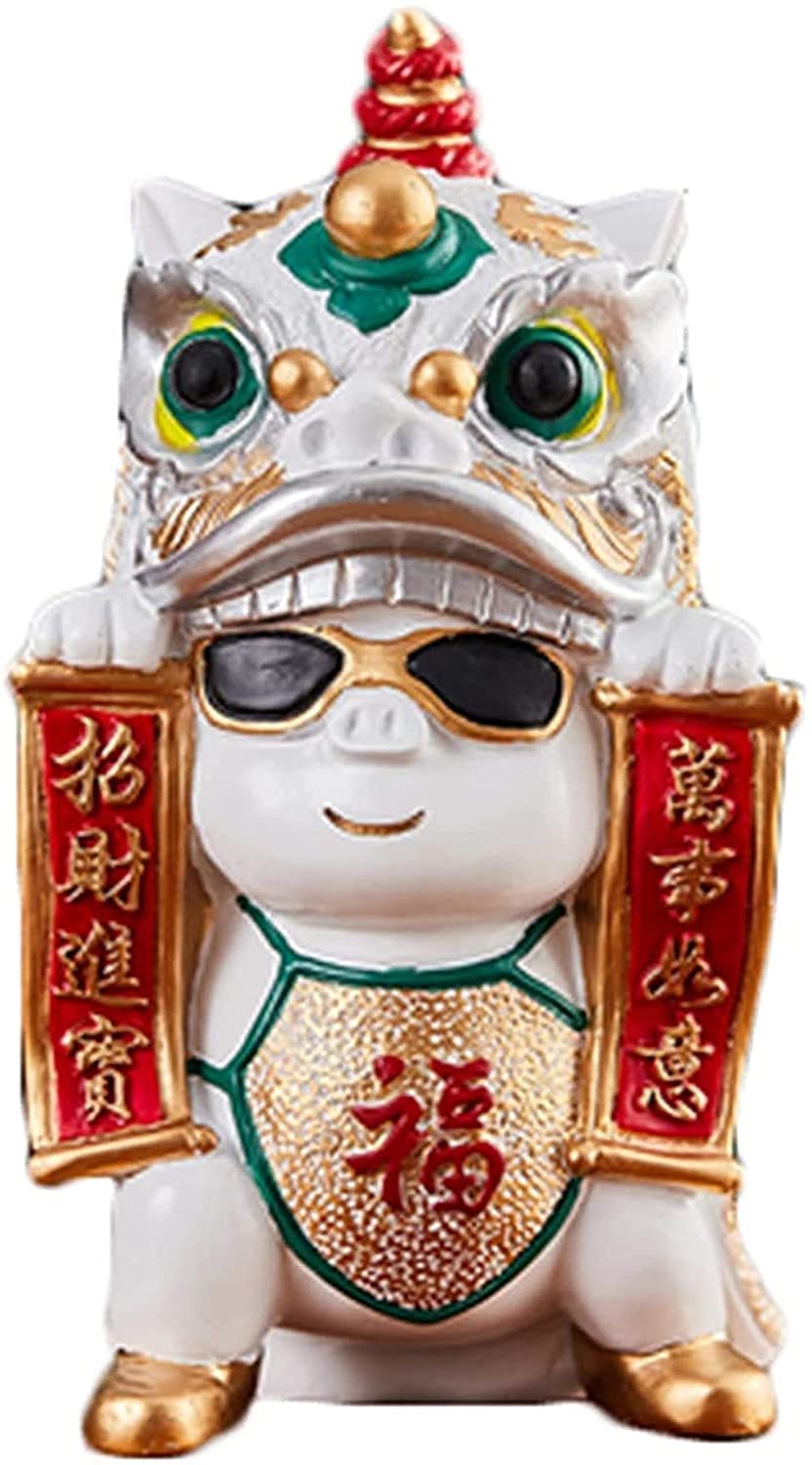 Handiya Golden Pig Piggy Bank - Cute Money Saving Coin Jar for Birthday Gifts, Feng Shui Wealth Decor & New Year Lucky Fortune Pig Statue | Perfect for Home Office Decor, Kids Savings & Feng Shui Wealth Attraction