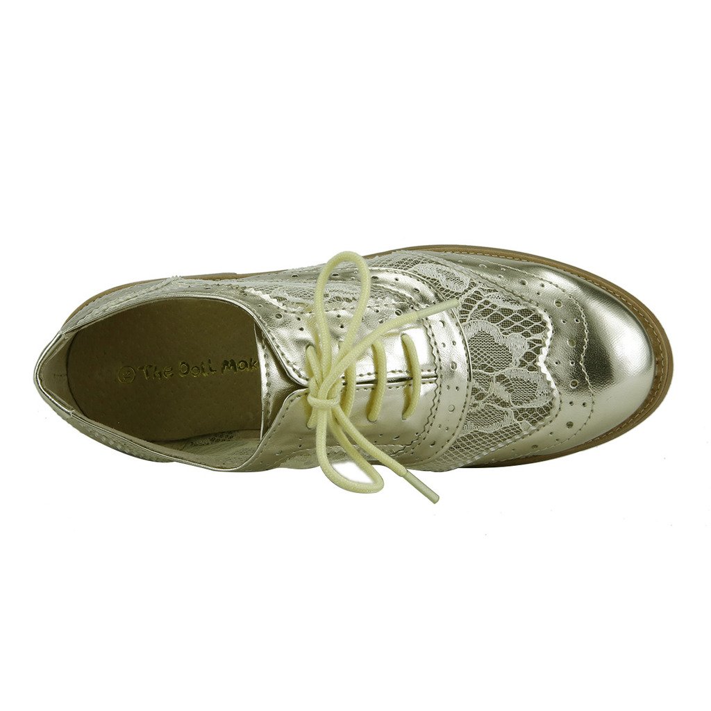 The Doll Maker Lace Oxford Shoes - Elegant Women's Flat Shoes for Work, Office & Casual Wear | Comfortable & Stylish Footwear for Everyday Use