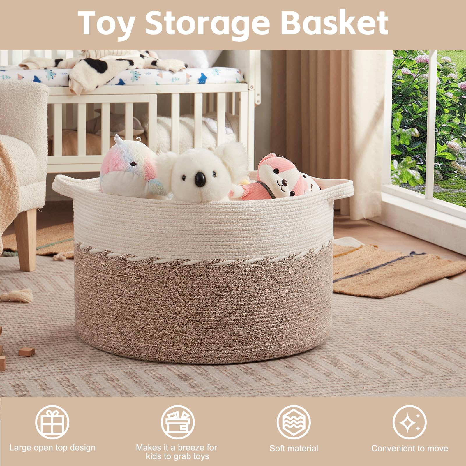 OIAHOMY 125L Extra Large Blanket Basket - 25