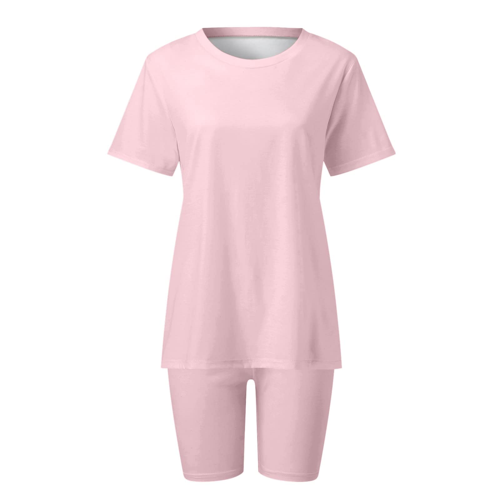 Women's 2-Piece Athletic Set - Scrunch Leggings & Biker Shorts for Gym & Maternity Wear