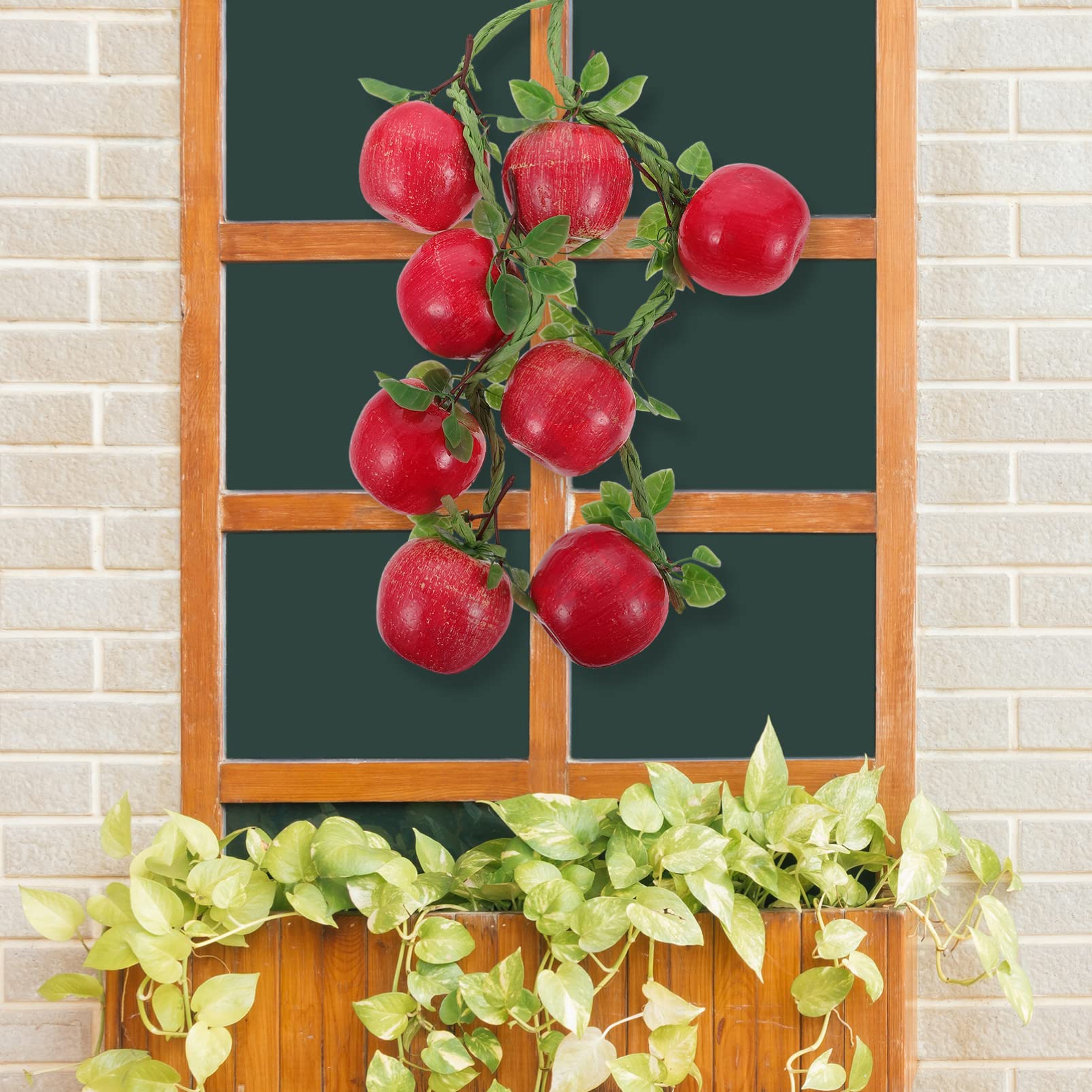 TOYANDONA Artificial Fruit Garland - 2 Pack Realistic Fake Fruit Decor for Kitchen, Farmhouse & Home | Hanging Ornament, Photography Props & Wall Decor | Perfect for Wedding, Party & Seasonal Displays