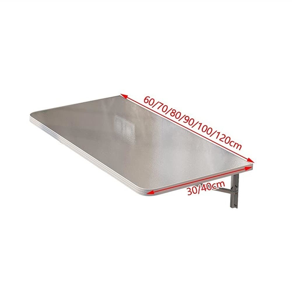**Heavy Duty 304 Stainless Steel Fold Down Wall Mounted Table - Space Saving Floating Desk for Kitchen, Garage, Laundry & Bathroom - Waterproof Workbench & Dressing Table (120x30cm, 13 Size Options)**    *Perfect for small spaces, DIY projects, meal prep, laundry folding, and home office setups!*