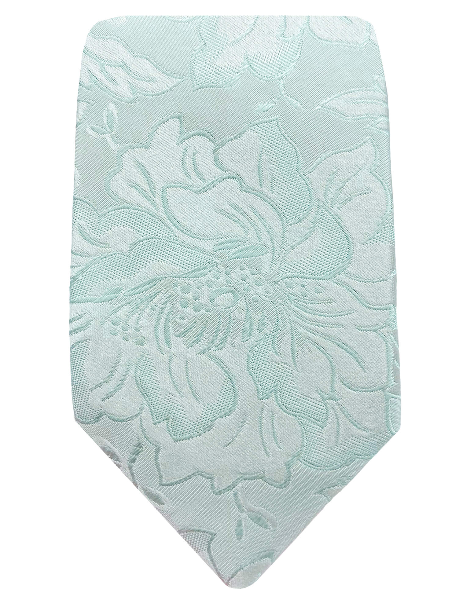 DÉCLIC Floral Tie in Mint Green - Elegant Floral Pattern Necktie for Men, Perfect for Weddings, Parties, and Formal Events