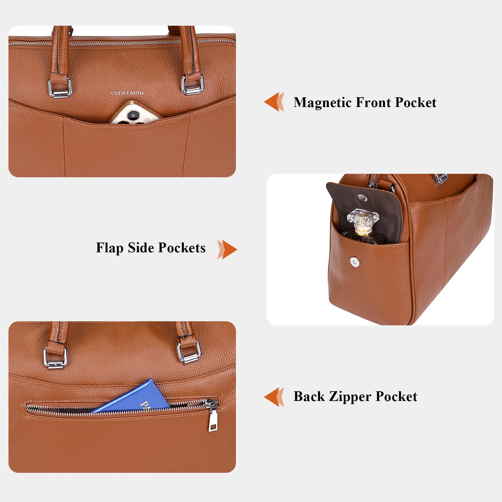 Genuine Leather Satchel Purse for Women - Top Handle Shoulder Handbag - Stylish & Durable Crossbody Bag for Work, Travel & Everyday Use
