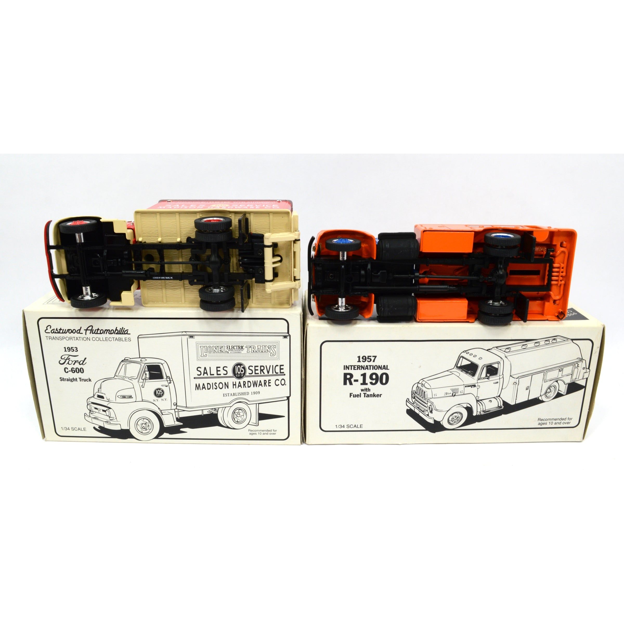 Lot of 4 FIRST GEAR Diecast Model Trucks - Gulf Tanker & Lionel Trains Texaco Fire Truck Collection for Display & Gift Giving