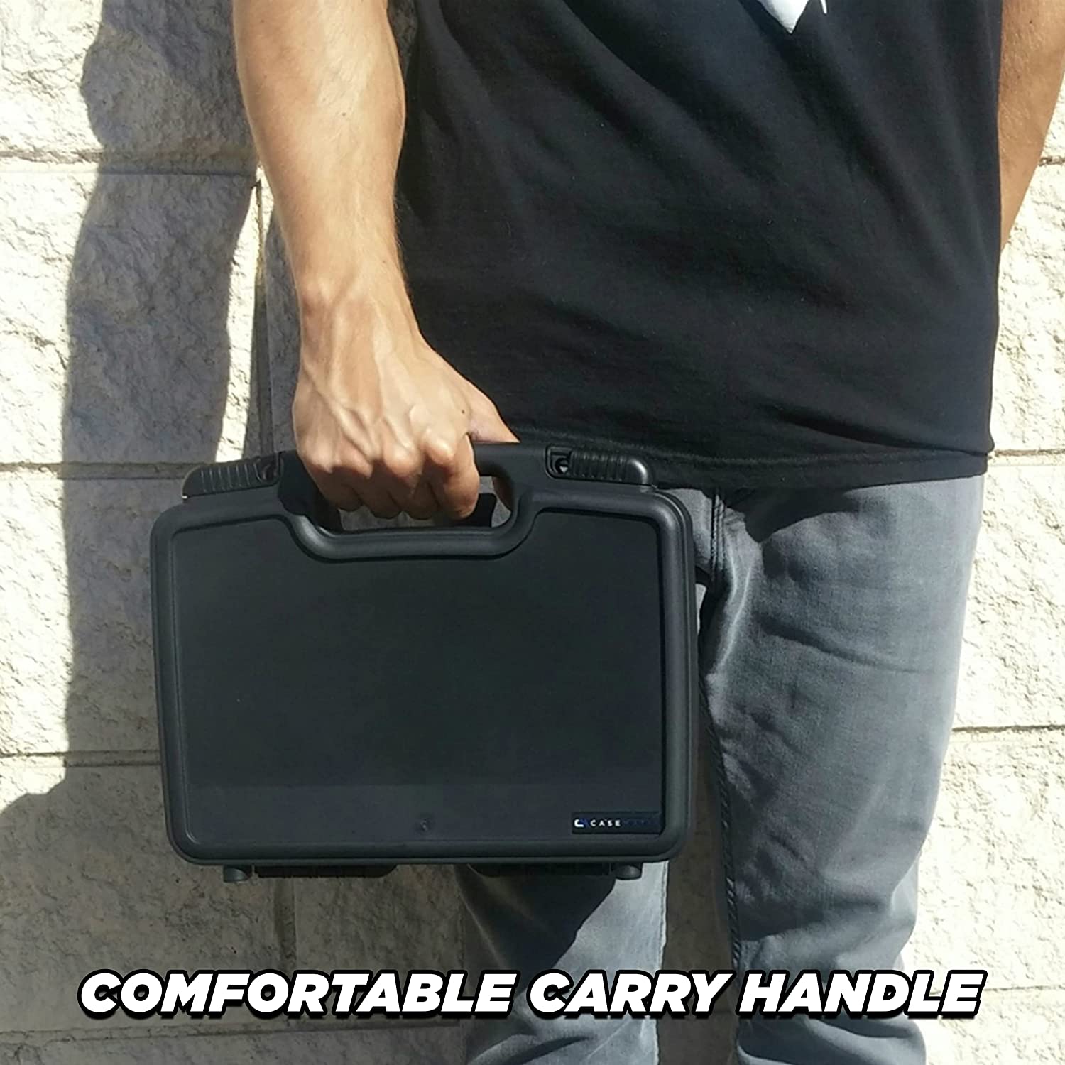 CASEMATIX Miniature Storage Hard Shell Case - 30 Slot Customizable Foam Organizer for Warhammer 40k, DND Figures & Collectibles | Perfect for Gaming, Travel & Display Protection