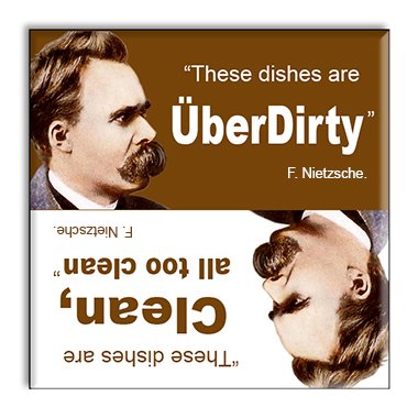 Funny Nietzsche Dishwasher Magnet - Strong Clean Dirty Sign for Dishwasher Doors | Perfect for Kitchen Organization & Dishwashing Reminder