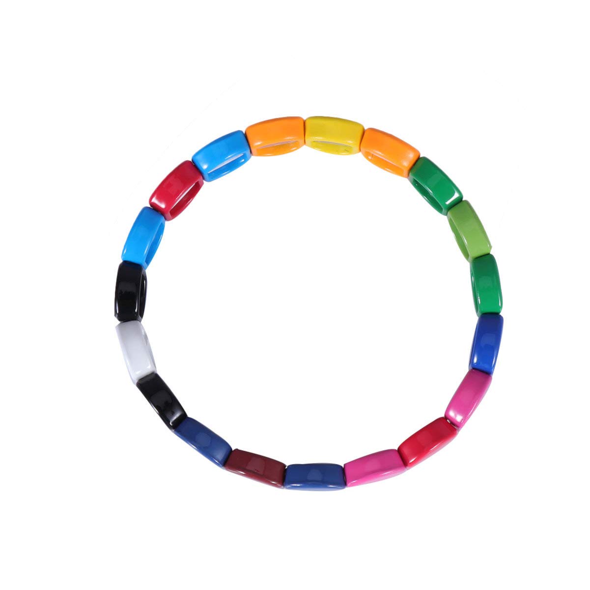 EXCEART Stretchy Enamel Honeycomb Beaded Bracelet - Colorful Stackable Tile Bangle for Women (Assorted Colors) | Perfect for Layering, Everyday Wear & Boho Fashion Accessories