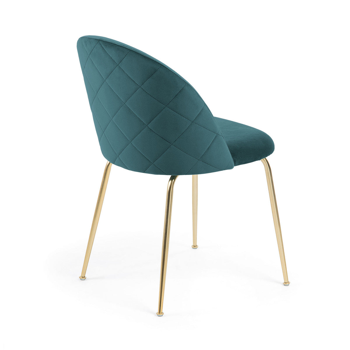 Ivonne Velvet Dining Chair - Modern Upholstered Accent Chair for Kitchen, Dining Room & Office - Soft Velvet Fabric with Sturdy Metal Legs - Elegant Home Decor for Small Spaces