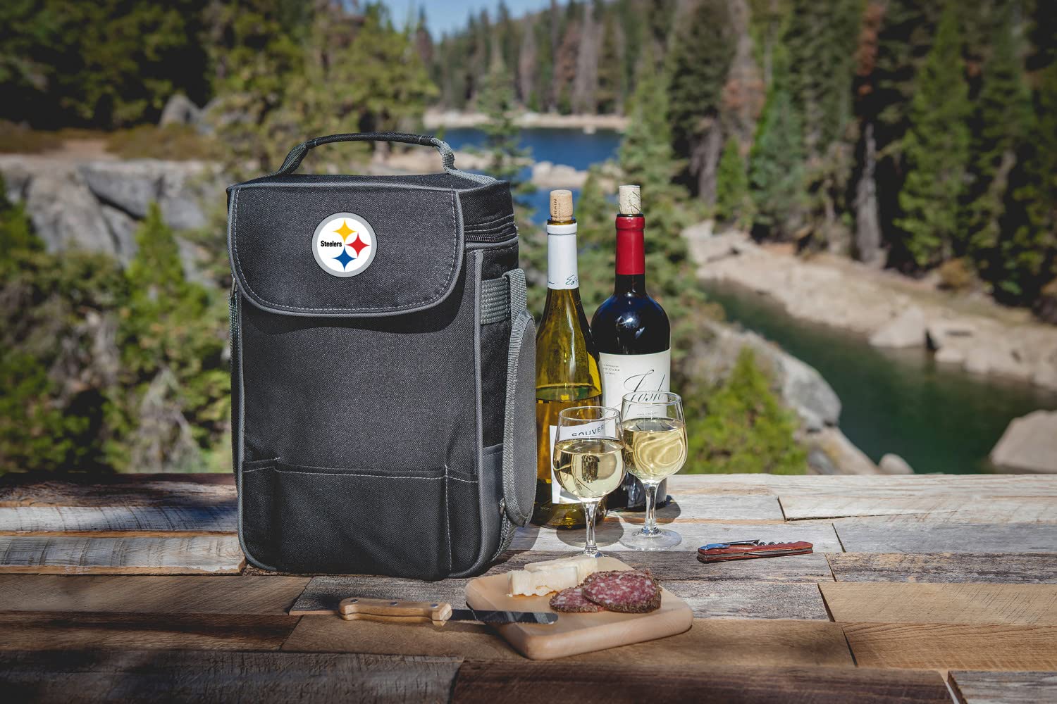 PICNIC TIME NFL Unisex-Adult Insulated Wine & Cheese Tote Bag with Cutting Board - Perfect for Tailgating, Picnics & Game Day Parties