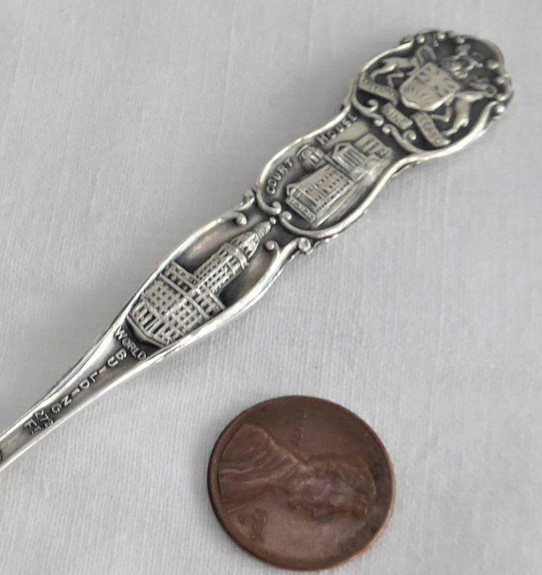 Antique 1900 Joseph Mayer Sterling Silver Souvenir Spoon - Vancouver BC Fully Embossed Collectible - Perfect for Display, Gift Giving & Historical Collections