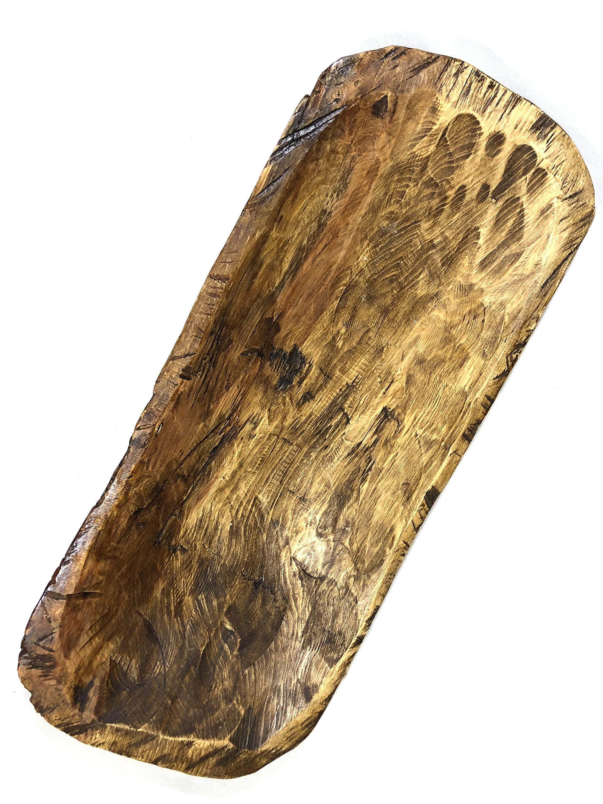 Handcrafted Stained Wood Dough Bowl - Rustic Farmhouse Bread Making & Serving Tray for Baking, Entertaining, and Home Decor