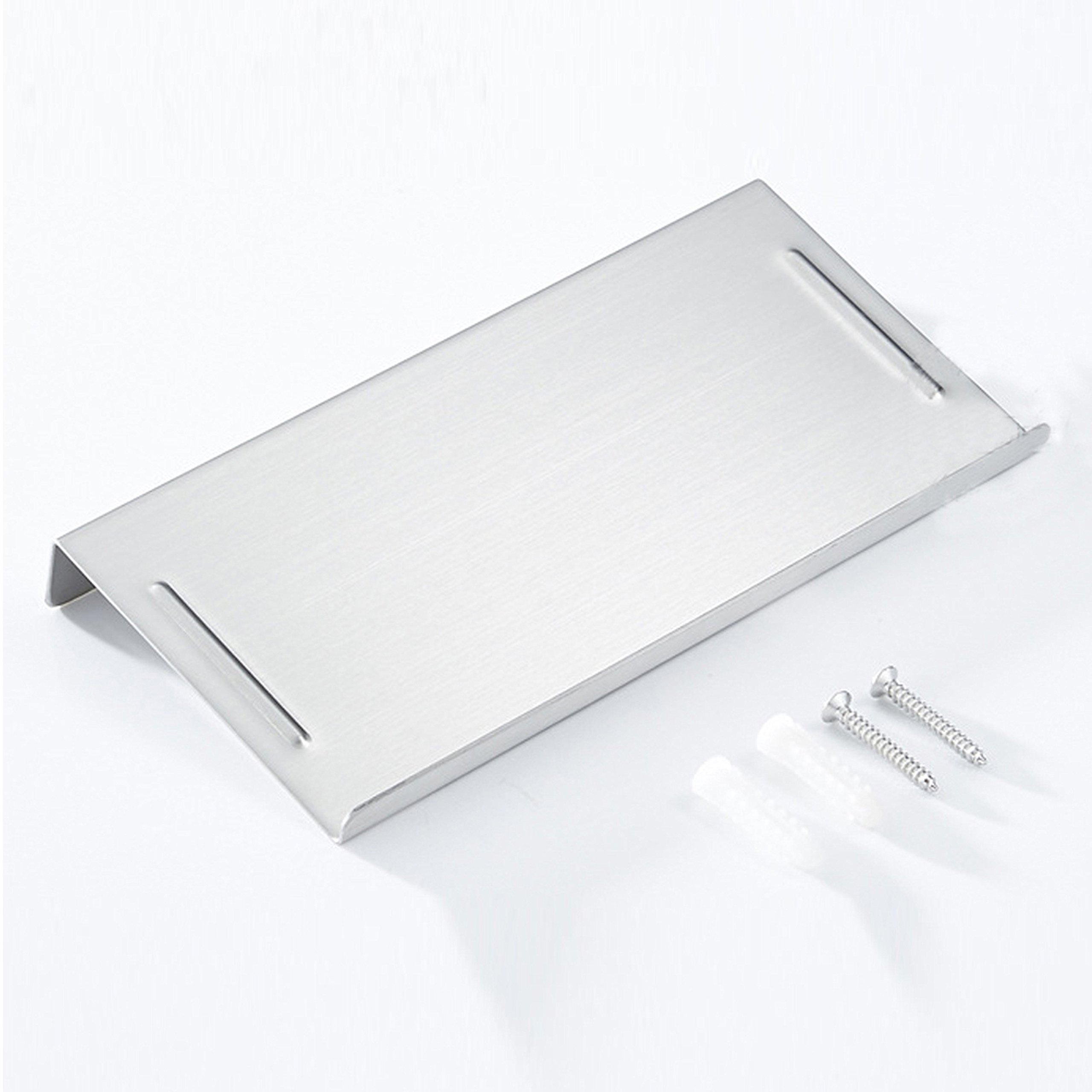 Stainless Steel Wall Mount Toilet Phone Holder - Anti-Slip Bathroom Shelf with Silver Brushed Finish | Perfect for Bathroom, Shower & Kitchen Organization