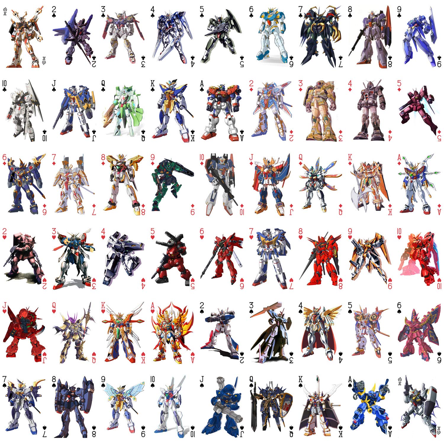 Premium Anime Playing Cards - 54 Unique Gundam Battle MECH Robot & Manga Character Designs | Japanese Style Poker Deck for Collectors, Card Games & Anime Themed Parties