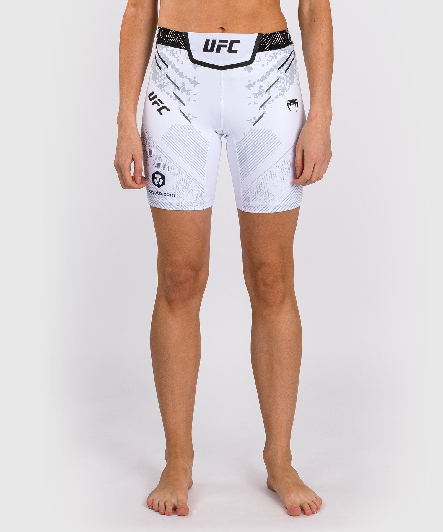 Venum UFC Adrenaline Personalized Authentic Women's Fight Night Vale Tudo Shorts - Long Fit White MMA Training & Competition Gear