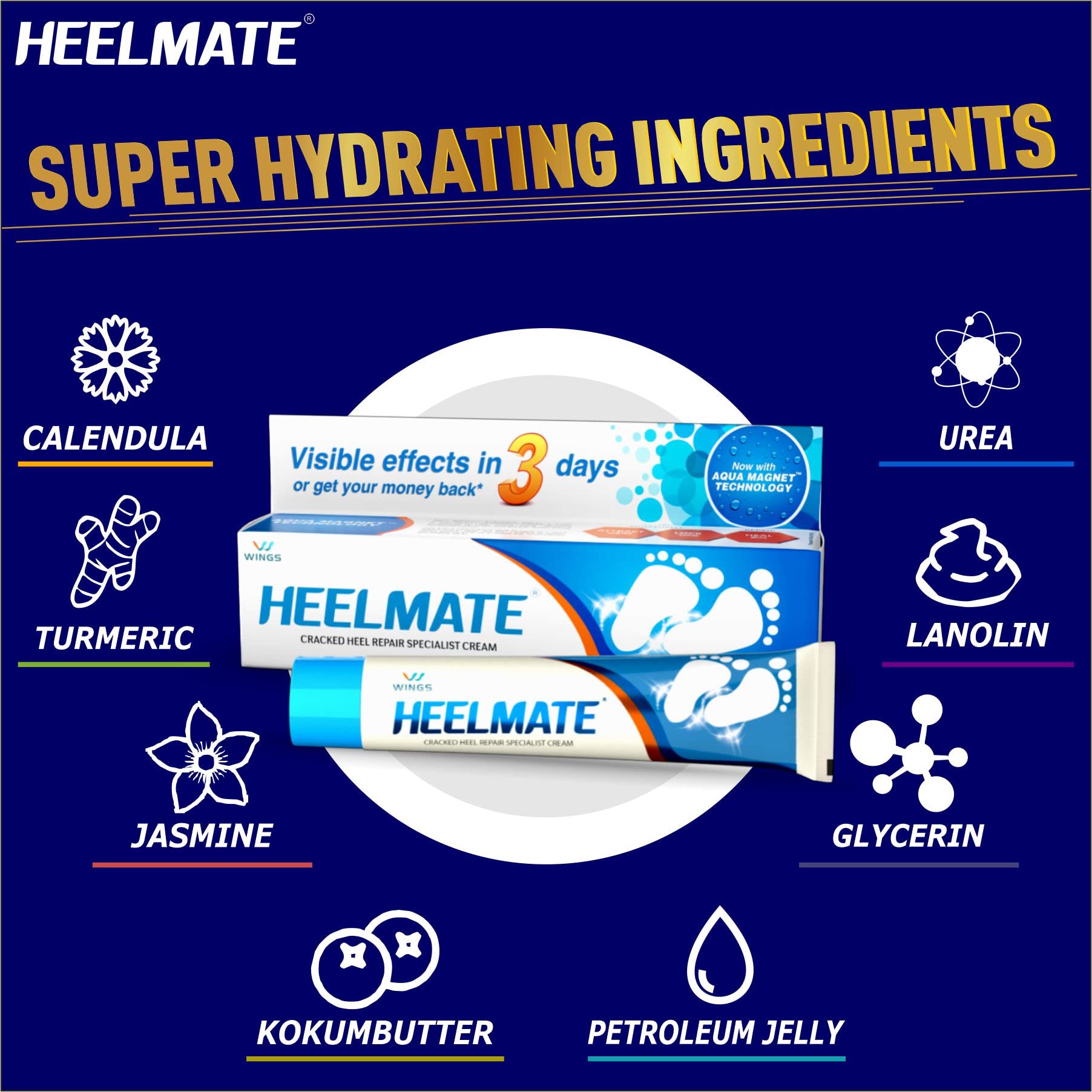 Heelmate Cracked Heel Repair Cream - Intensive Moisturizing Foot Ointment for Dry, Rough Feet (Pack of 4) | Perfect for Cracked Heels, Calluses & Foot Care Routine at Home or Salon