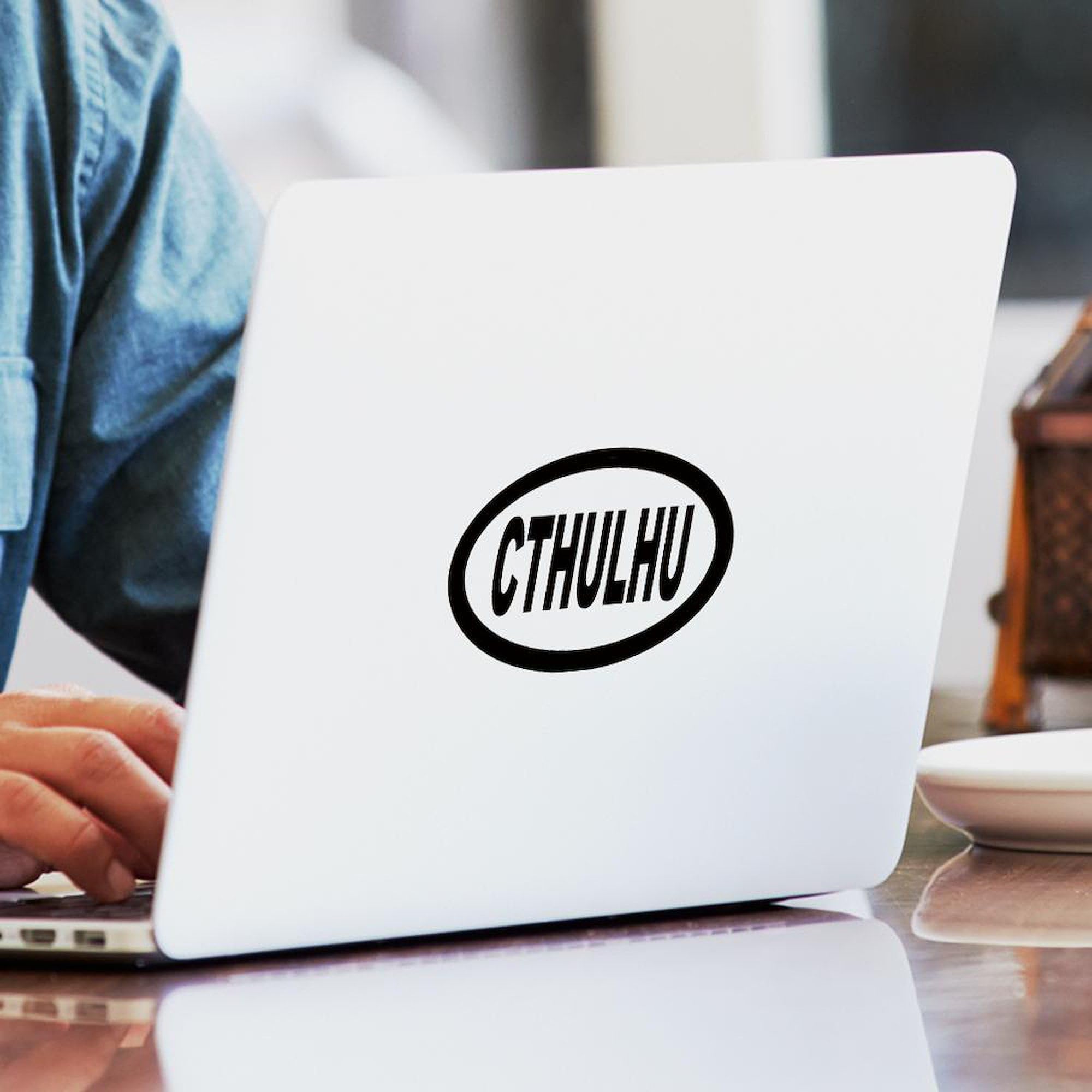 Cthulhu Oval Car Sticker - Durable Bumper Decal for Cars & Laptops