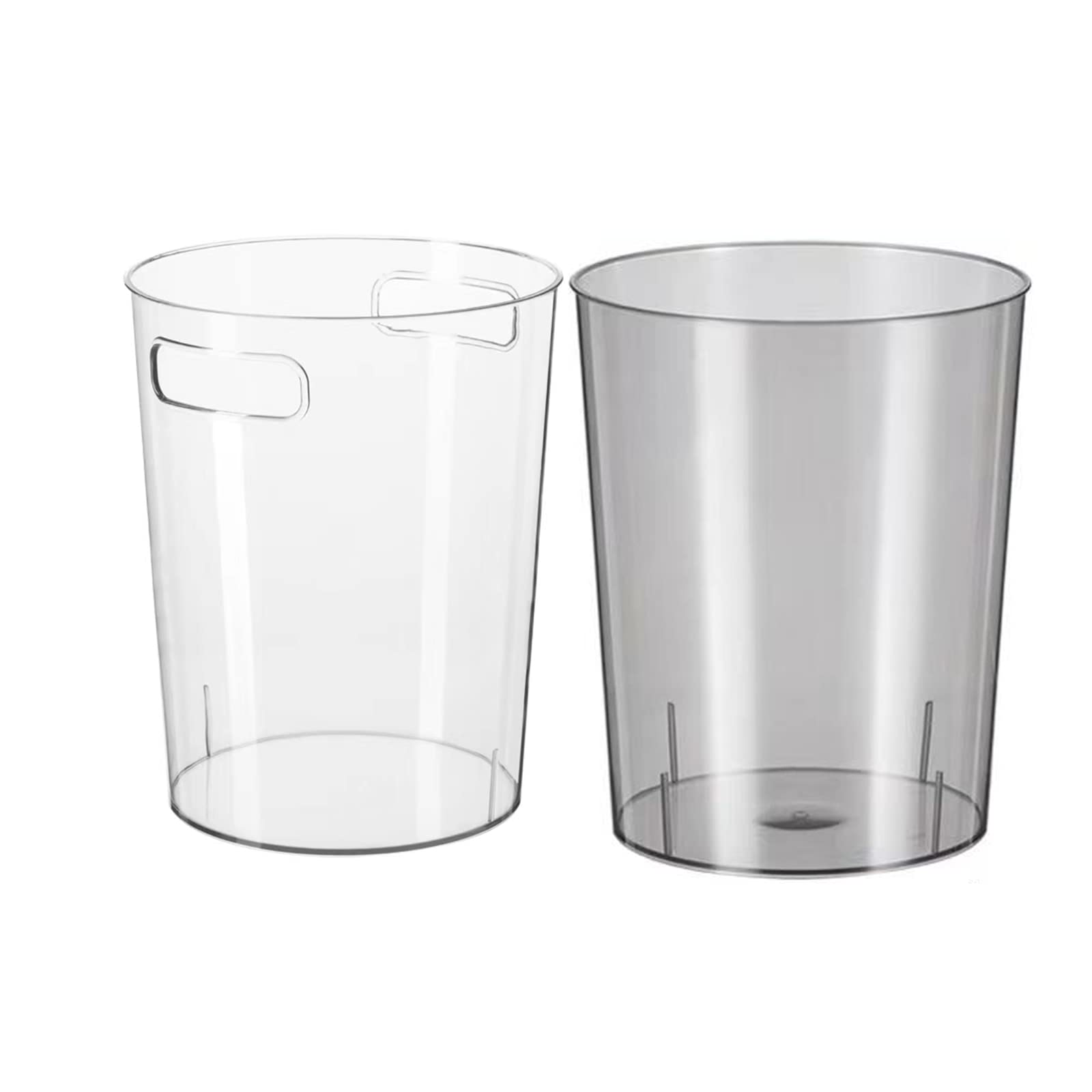 Anyoifax 2-Pack 1.5 Gallon Small Clear & Grey Plastic Trash Cans - Wastebasket for Bathroom, Office, Bedroom, Dorm, Home Office, Kitchen | Space-Saving Under Desk Garbage Bin for Home & Office Organization