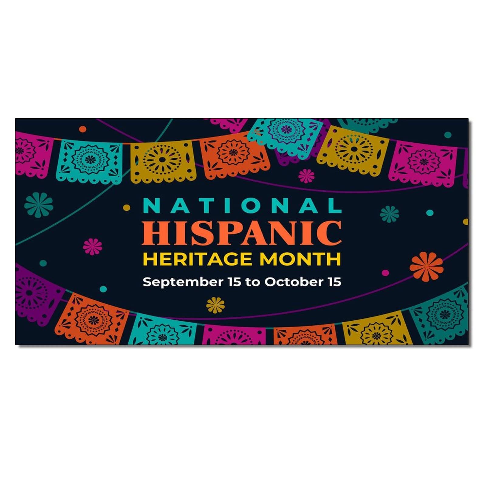 Hispanic Heritage Month Poster - 24x48 Inch (60x120cm) Canvas Wall Art for Holiday Party Decor, Unframed - Perfect for Living Room & Bedroom Decoration