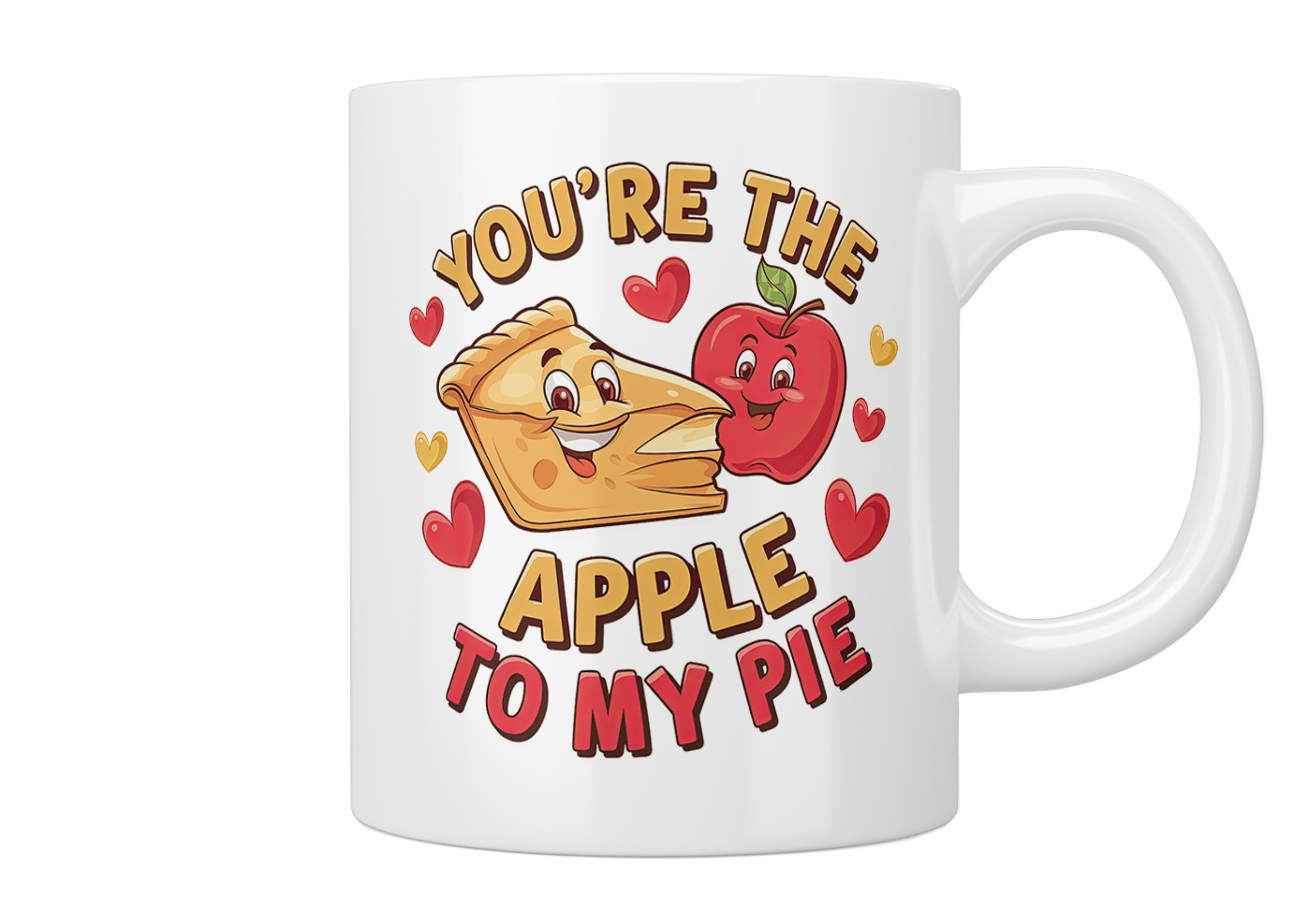 You're The Apple To My Pie Mug - Cute Couple Coffee Cup for Valentine's Day, Anniversary & Romantic Gifts - Perfect for Coffee, Tea & Hot Chocolate at Home or Office
