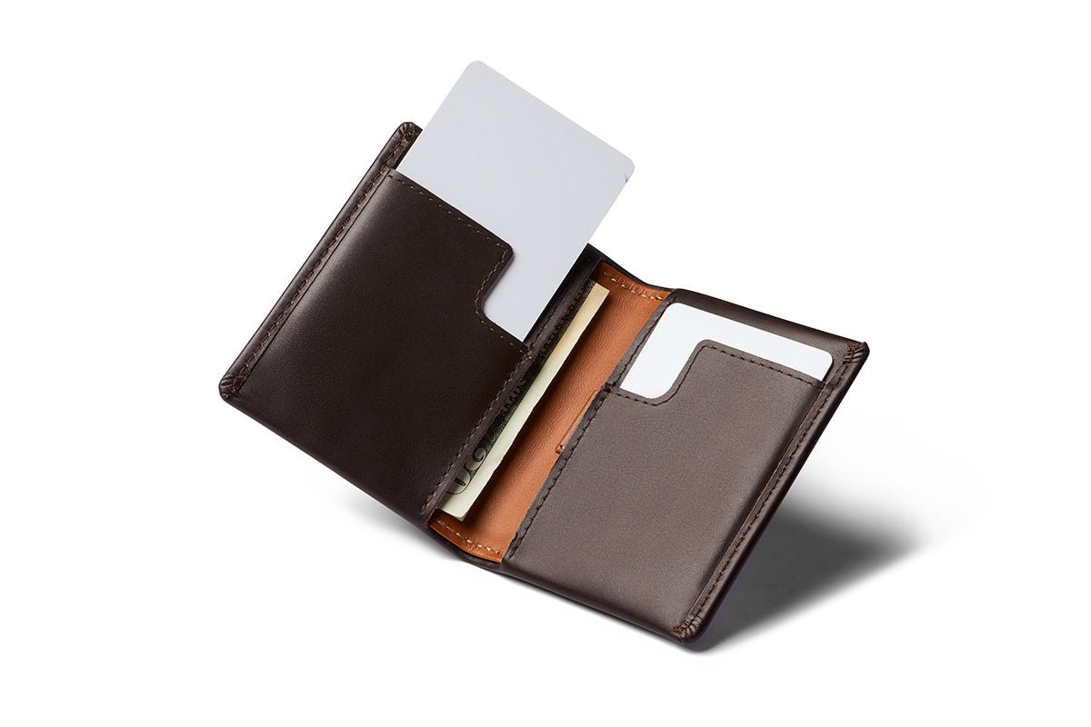 BELLROY Note Sleeve Bi-Fold Wallet in Java Brown Leather - Slim RFID Blocking Minimalist Wallet for Men & Women - Perfect for Everyday Carry, Travel & Business Use