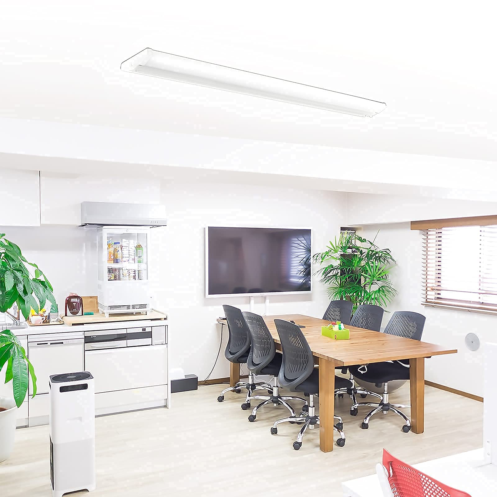 ANTLUX 110W 8FT LED Wraparound Ultra Slim Shop Lights - 12600LM 5000K Daylight White - 8 Foot Flush Mount Ceiling Fixture for Garage, Warehouse & Office - Energy Efficient Fluorescent Tube Replacement (2 Pack) - Perfect for Workspaces, Retail Stores and Home Workshops