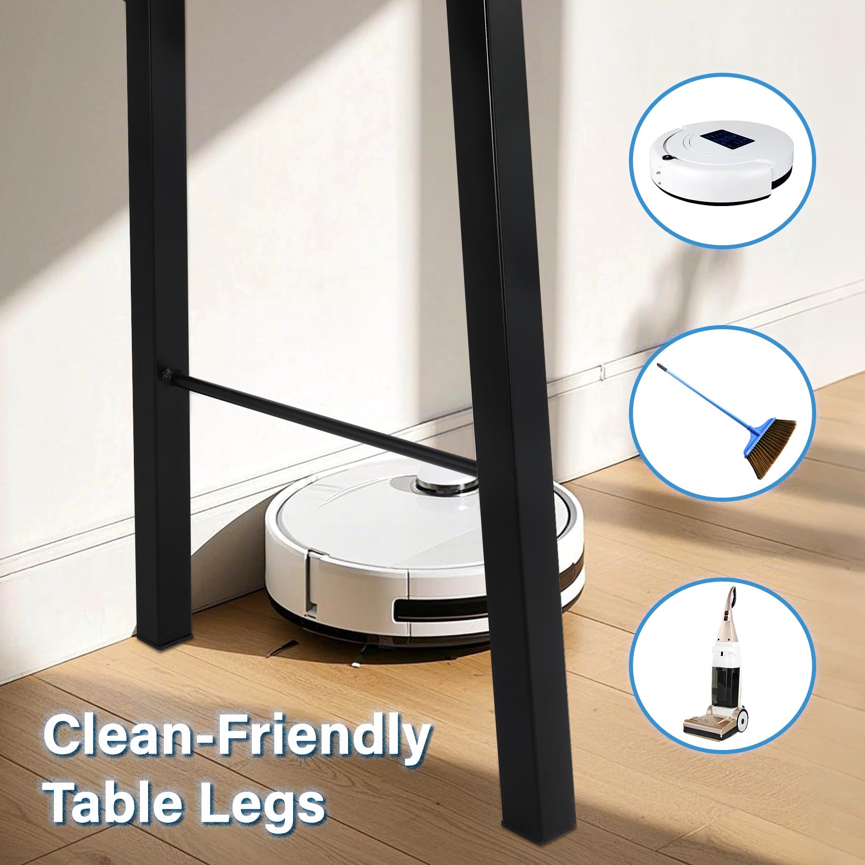 TENGCHANG 2-Pack 28 Inch Industrial Trapezoid Dining Table Legs - Heavy Duty Steel Metal Desk Legs for DIY Furniture - Perfect for Kitchen Tables, Office Desks & Home Renovation Projects