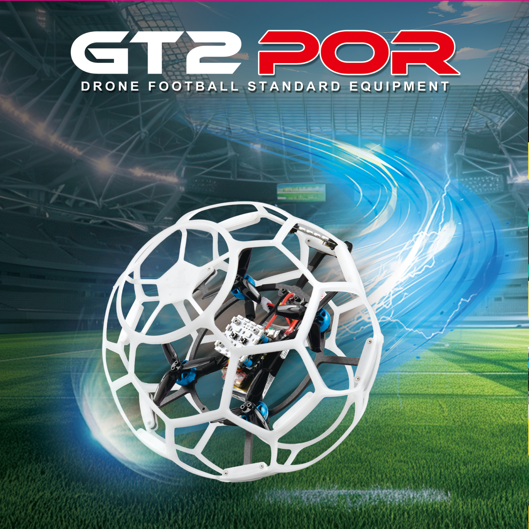 GT2 Pro 200mm Drone Soccer Flyball Mini Drone with 1404 Brushless Motor & RGB LED Lights - Perfect for Indoor/Outdoor Racing, Aerial Soccer Games & Night Flying