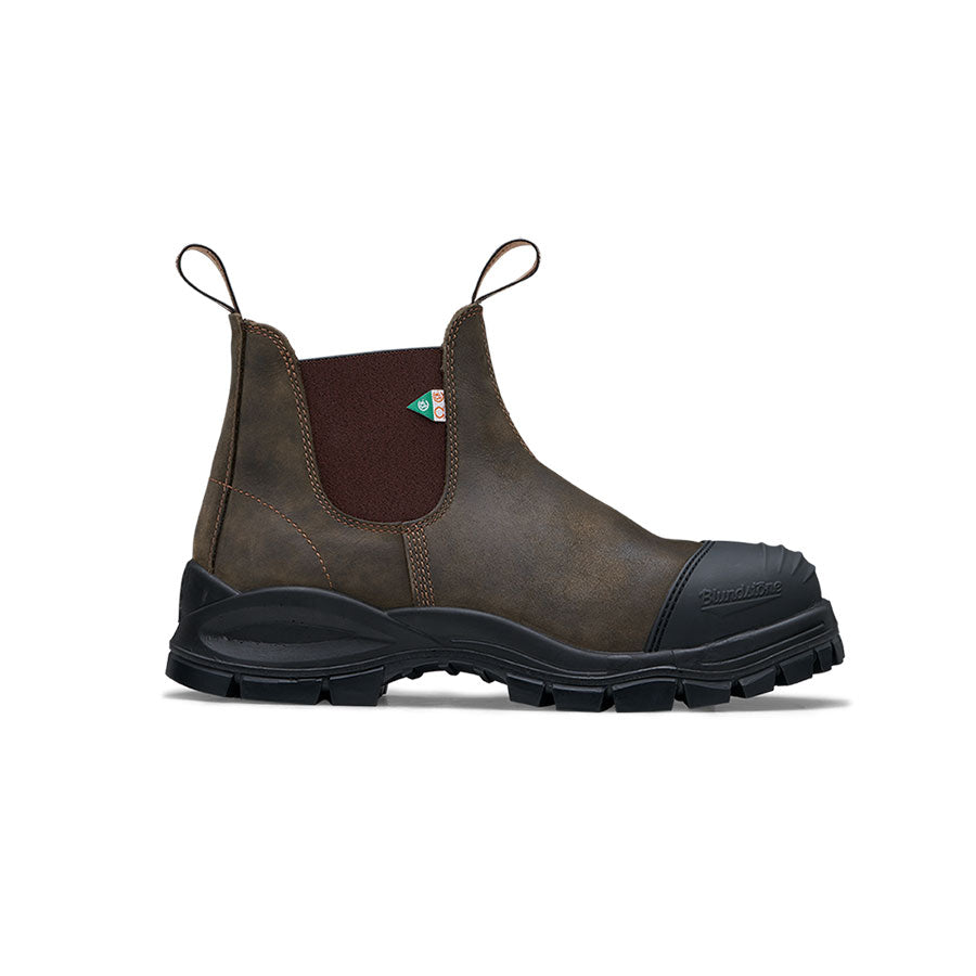 Blundstone 962 Work & Safety XFR Waxy Rustic Brown Steel Toe Boots - Durable & Comfortable for Construction, Outdoor Work & Hiking