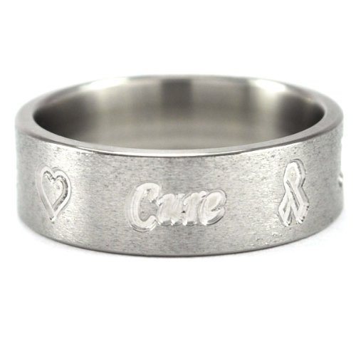 7mm Titanium Ring for Men & Women - Hope Faith Love Cure Engraved Band, Durable & Hypoallergenic Jewelry Gift for Wedding, Anniversary & Everyday Wear
