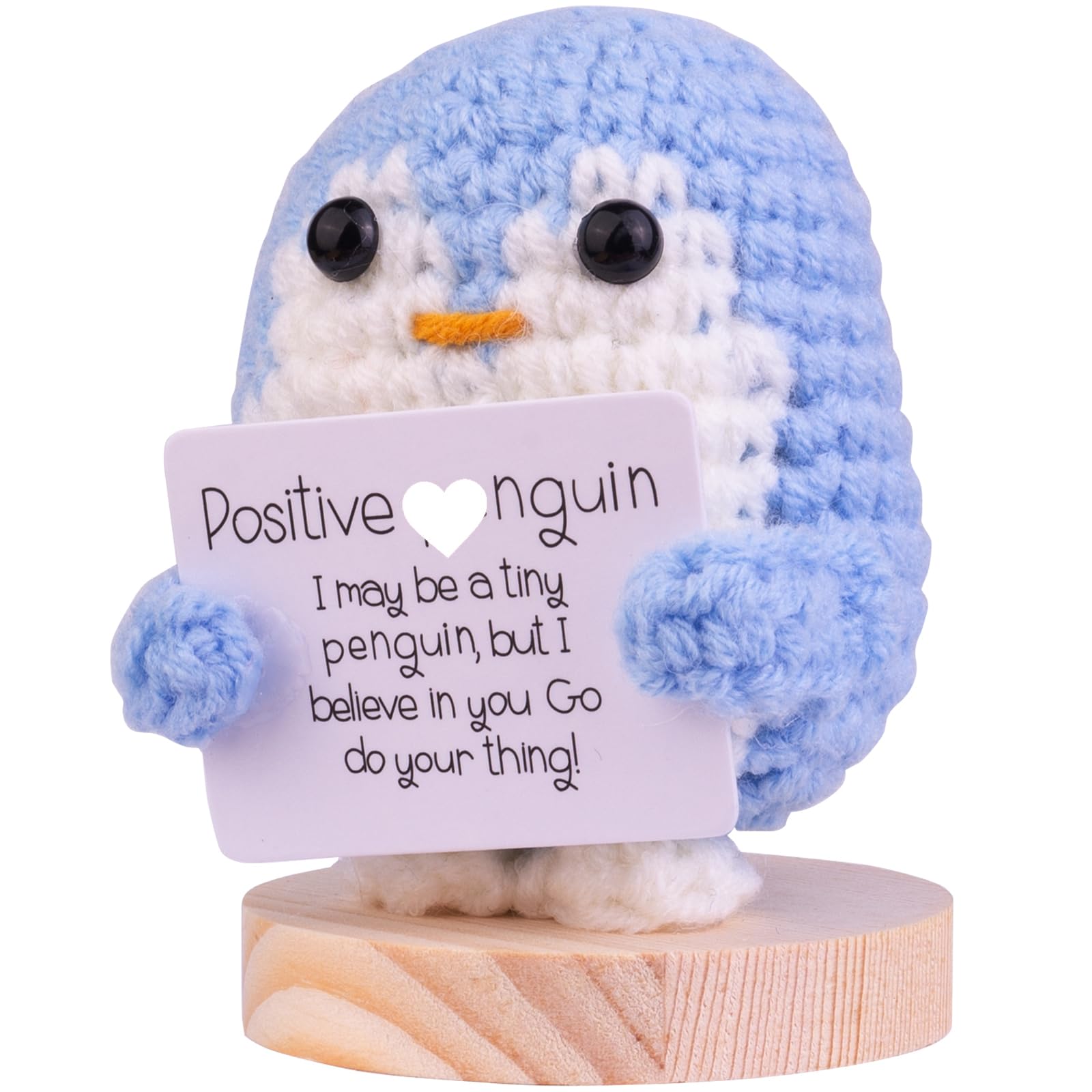 Handmade Crochet Penguin Doll - Emotional Support Gift for Women, Birthday & Anniversary - Blue