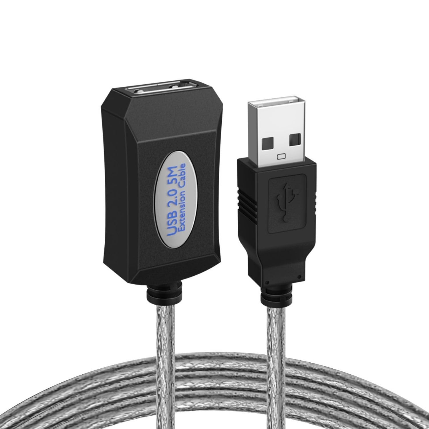 TNP Active USB 2.0 Extension Cable 15 ft - High Speed Male to Female USB A Extender Cord for Hard Drive, Printer, Mouse, Keyboard, PC, Camera - Perfect for Home Office, Gaming Setup & Computer Accessories