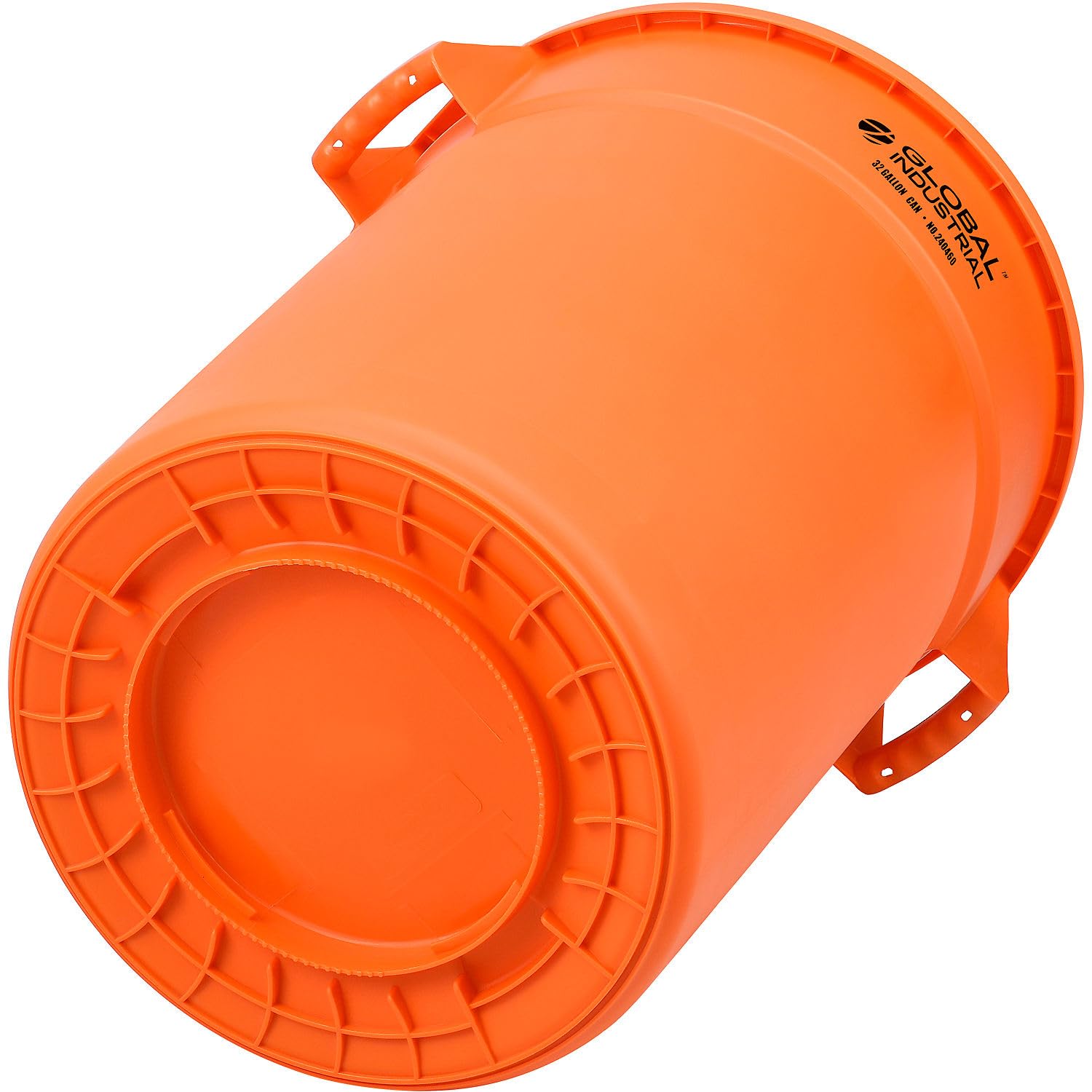 32 Gallon Heavy Duty Plastic Trash Can - Commercial Grade Bright Orange Waste Bin for Office, Warehouse & Outdoor Use - No Lid Included
