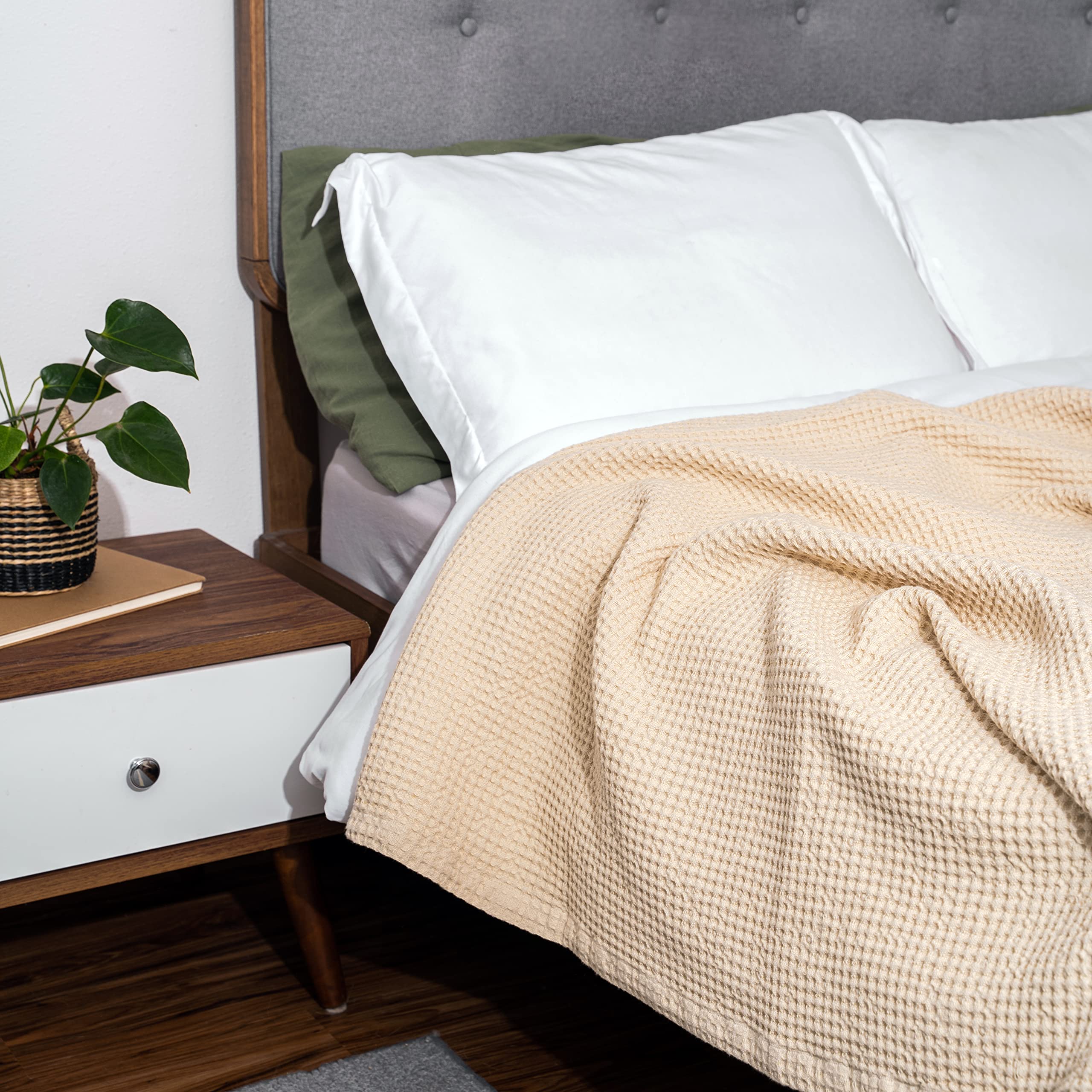 Organic Cotton Waffle Blanket King Size 108