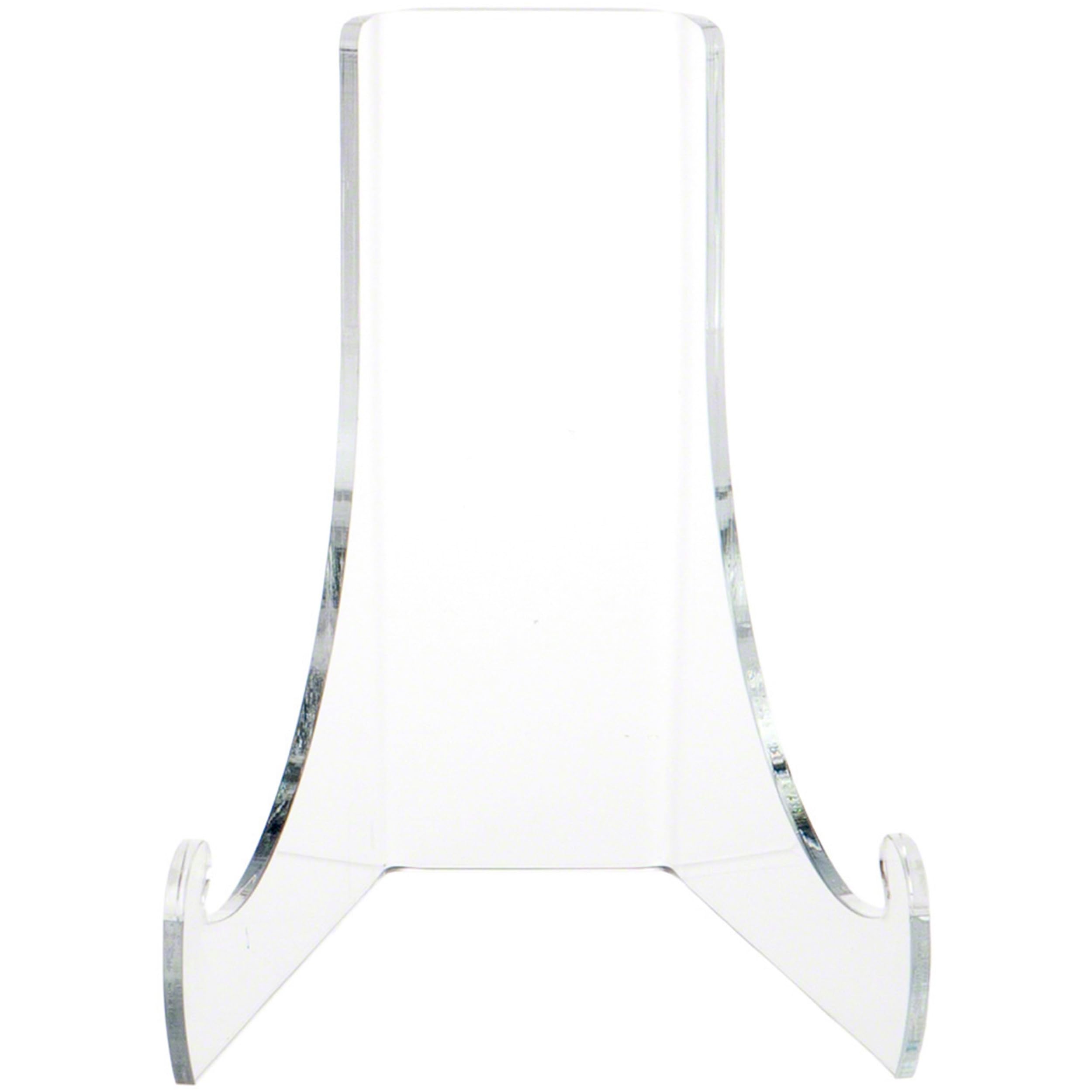 Clear Acrylic Flat Back Easel Stand with Deep Support Ledges - 7.5