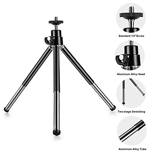 Portable Mini Tripod for Phone & Webcam - Adjustable Metal Stand with Universal Phone Holder (Black) | Perfect for Vlogging, Live Streaming & Video Calls