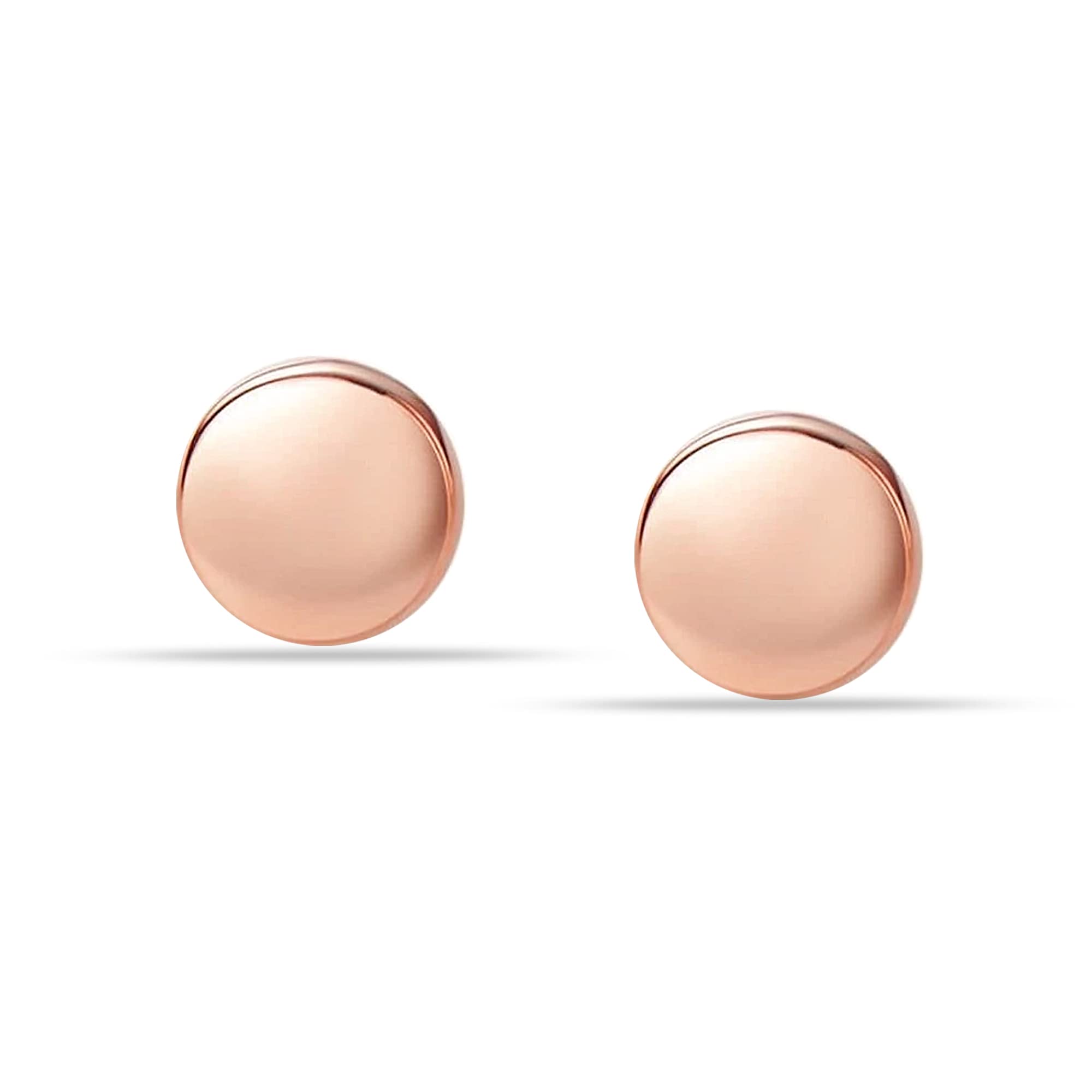 Charmsy 925 Sterling Silver Dot Stud Earrings - Small Simple Round Disc & Heart Stud Earrings for Women & Teens | Hypoallergenic 5mm Jewelry | Perfect for Everyday Wear, Gifts & Special Occasions