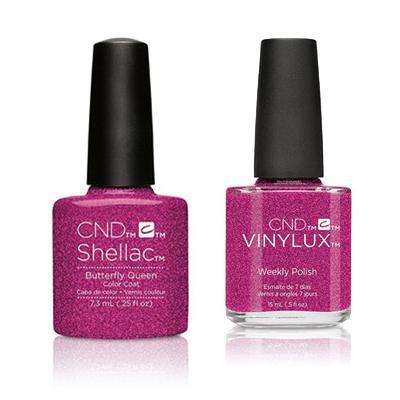 CND Shellac & Vinylux Combo - Butterfly Queen Nail Polish Set - Long Lasting Gel & Lacquer for Professional Salon & At-Home Manicures