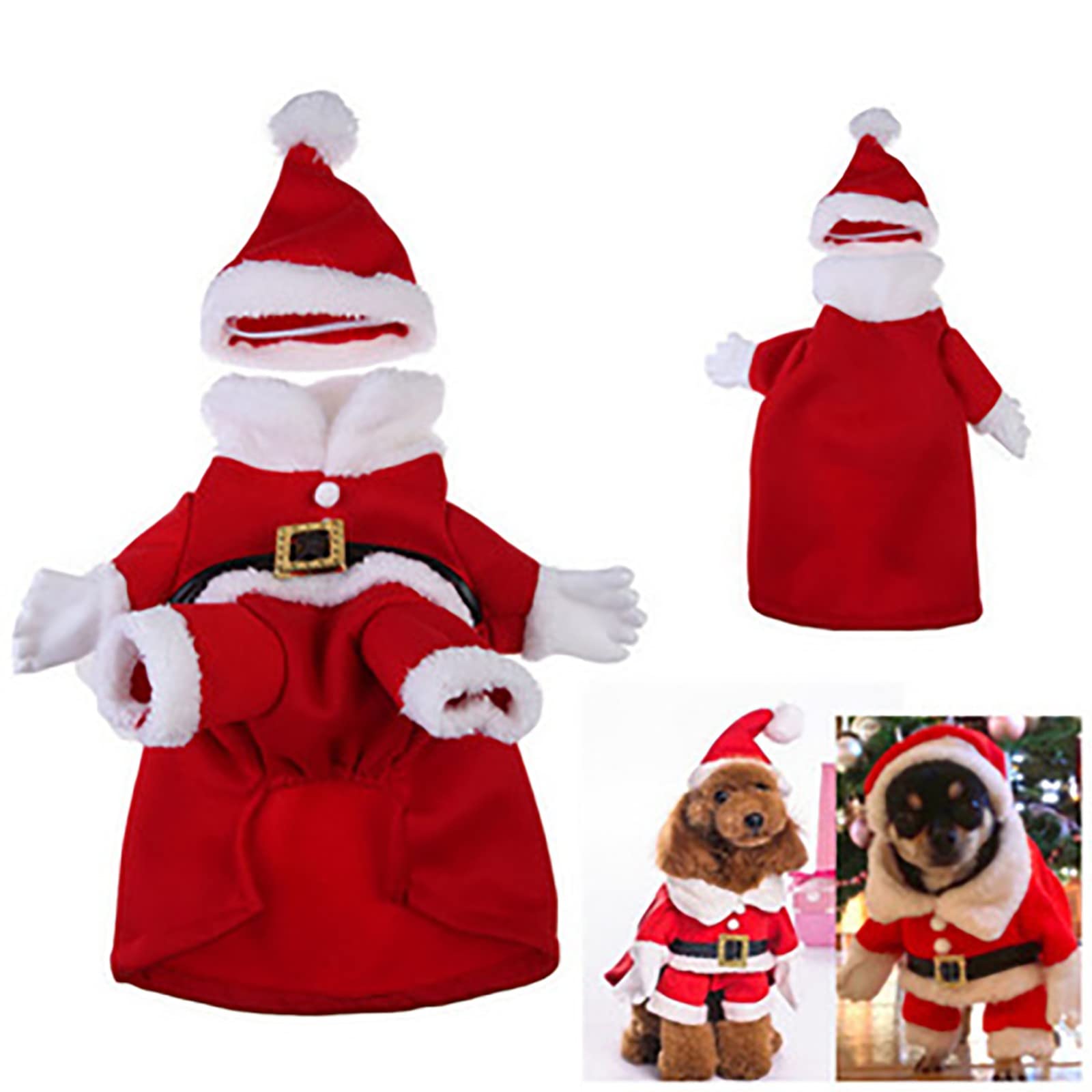 Santa Dog Costume - Christmas Pet Hoodie & Winter Coat for Small Dogs - Chihuahua, Yorkie, Poodle Outfit | Perfect for Holiday Photos & Festive Parties