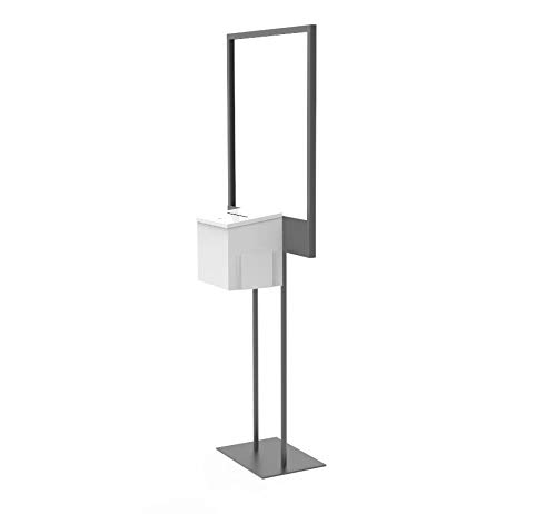 FixtureDisplays® White Metal Collection Box Stand - Bulletin Board Poster Donation Ballot Organizer (11063+10918-WHITE-NF) for Schools, Offices & Community Centers