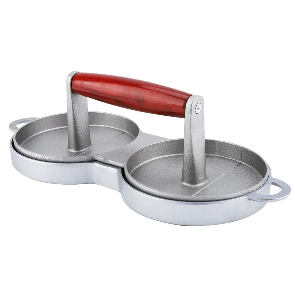 Premium Aluminum Double Burger Press - Non-Stick Hamburger Mold Patty Maker for BBQ, Beef, Veggie & Meat Patties | Perfect for Grilling, Camping & Backyard Cookouts