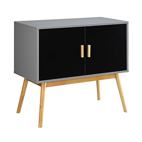 Allora Modern Storage Console Table with Solid Wood Legs - Gray & Black Entryway Sofa Table for Hallway, Living Room, and Foyer Decor