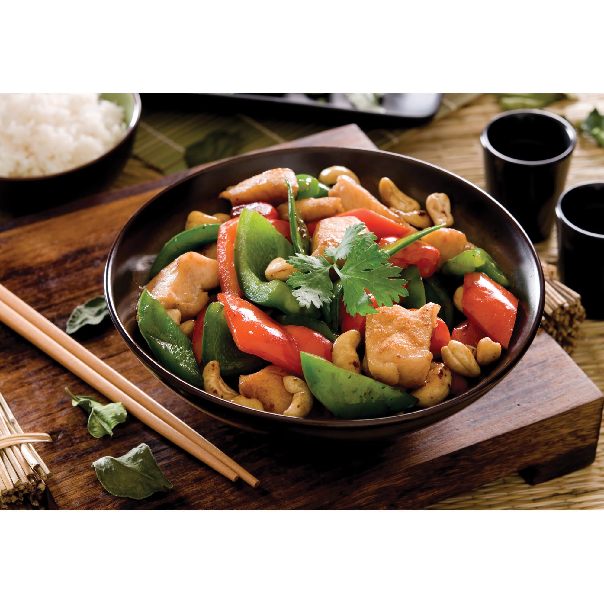 Helen's Asian Kitchen Wok - 12-Inch Non-Stick Xylan Coated Stir Fry Pan with Bamboo Handle - Perfect for Stir-Frying, Sautéing, and Deep Frying Asian Cuisine