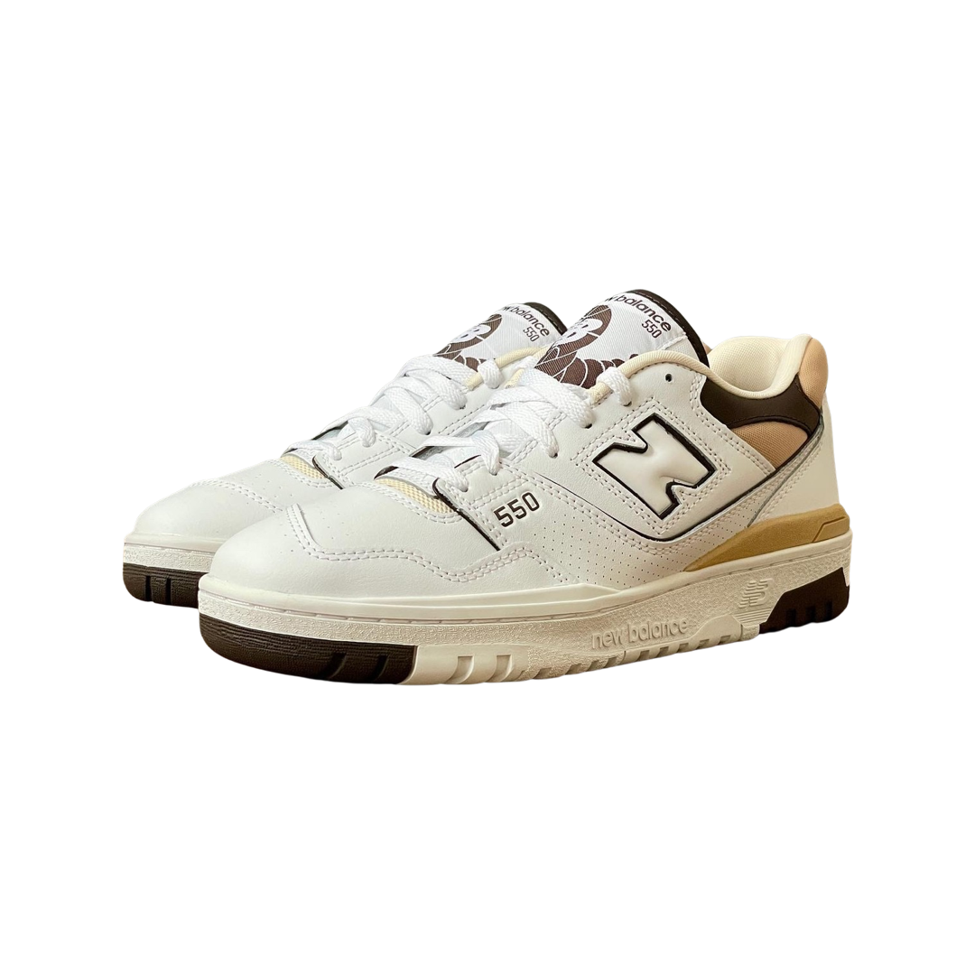 New Balance 550 Sneakers - ASOS Exclusive White & Neutral Brown Colorway - Stylish Casual Shoes for Men & Women | Perfect for Everyday Wear, Street Style & Gym Outfits