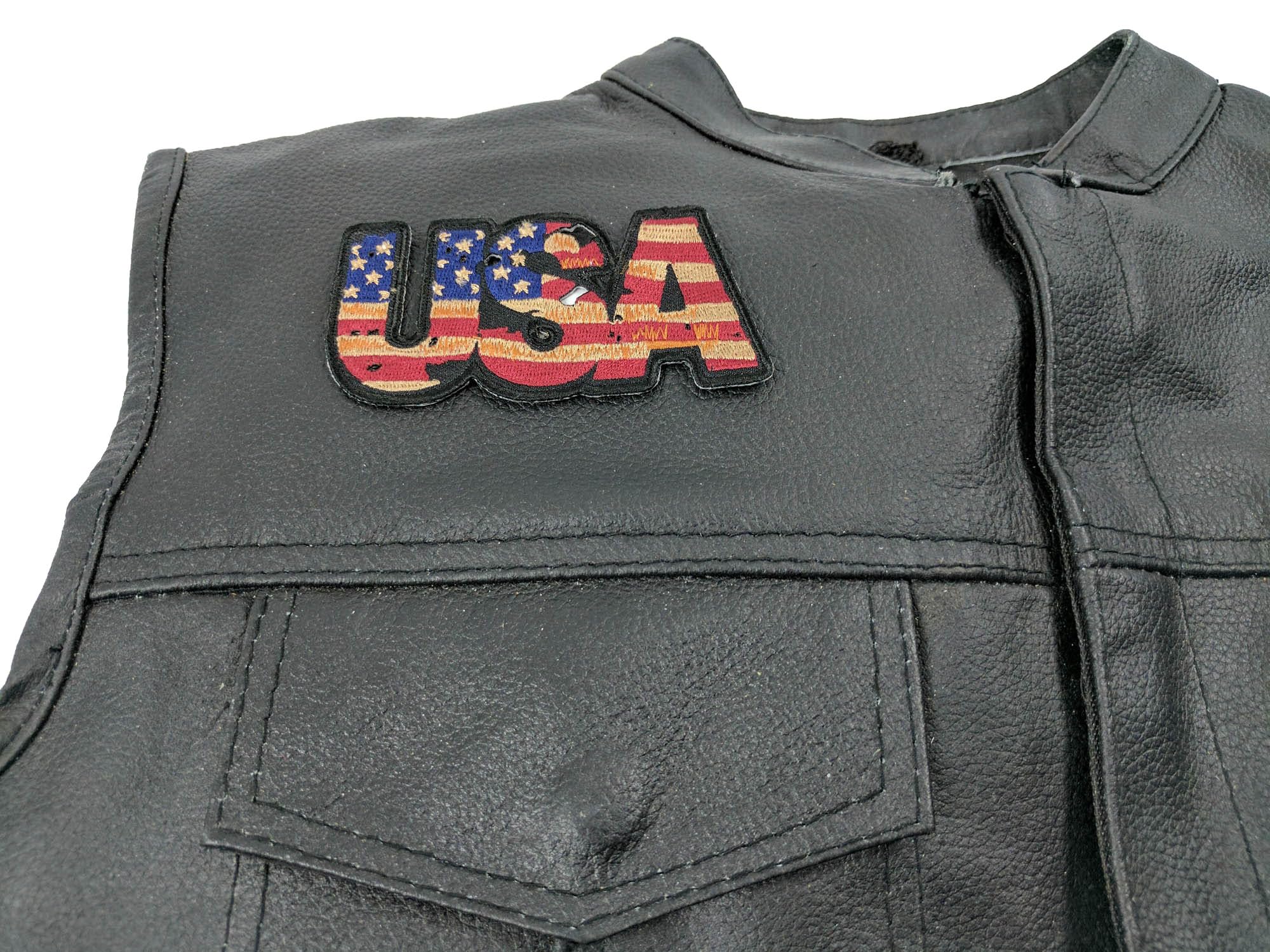 USA Vintage Embroidered Flag Patch - 4x2 Inch Iron On Sew On Patch for Jackets, Hats & Backpacks | Patriotic DIY Clothing Accessories