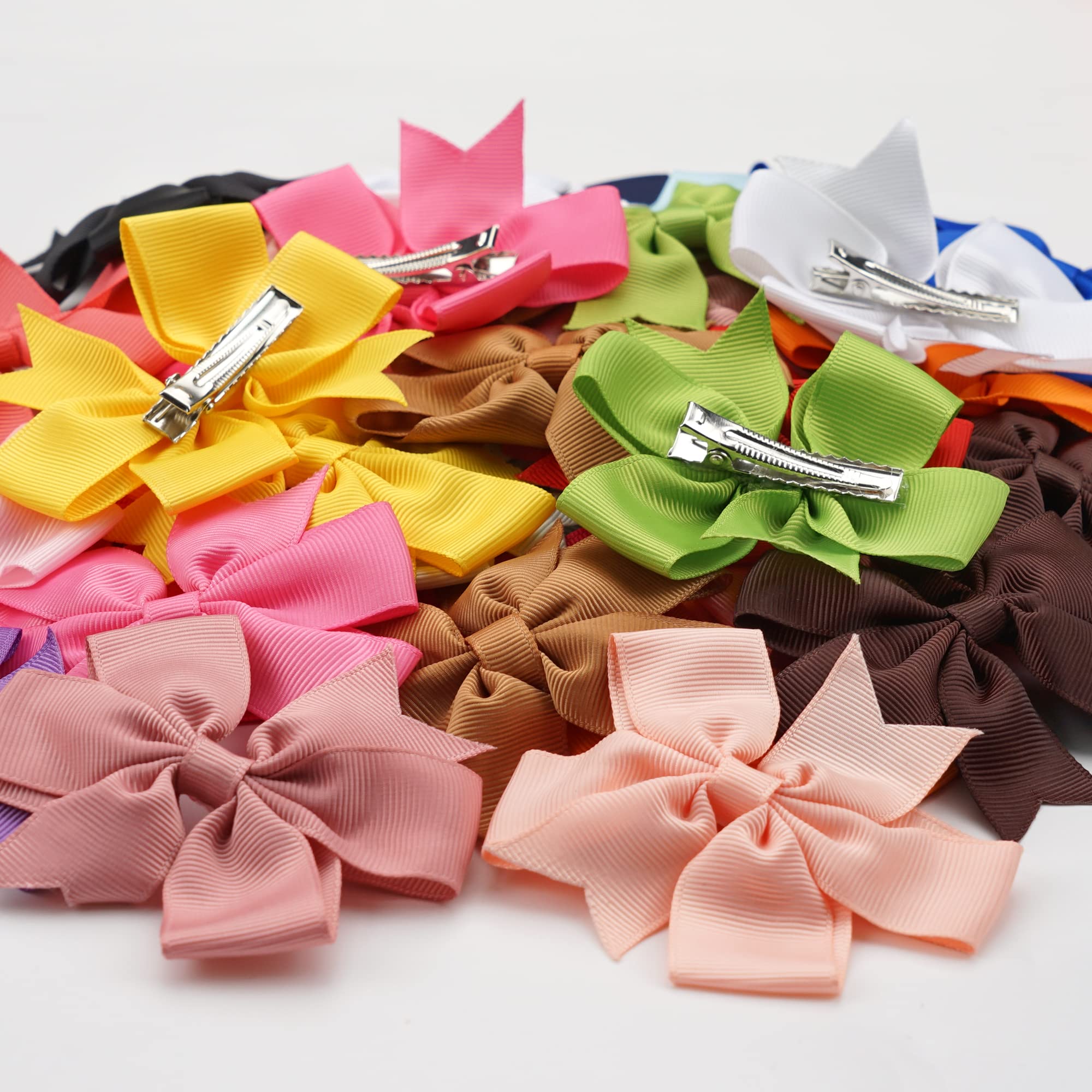 CÉLLOT 40Pcs 3.5 Inch Grosgrain Ribbon Hair Bows with Alligator Clips for Girls, Toddlers & Teens - Perfect for Parties, Weddings, School Events & Daily Hair Accessories