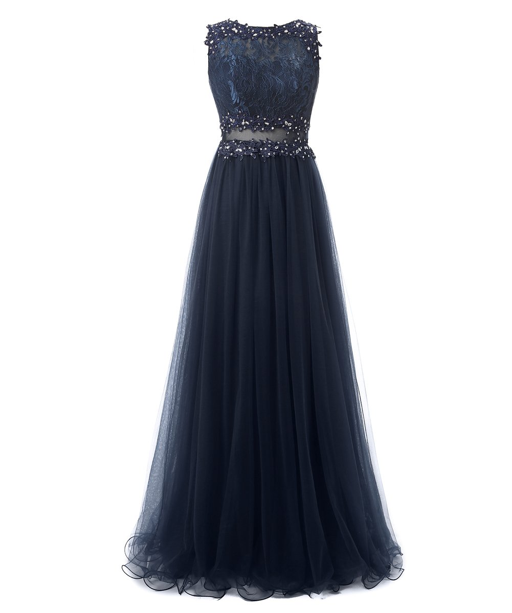 Elegant Tulle Appliqued Prom Dresses for Women - Long Formal Evening Gowns for Homecoming, Wedding & Special Occasions