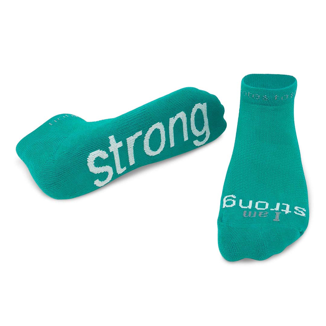 Inspirational 'I Am Strong' Socks for Women & Men - Motivational Quote Socks for Workouts, Yoga & Daily Encouragement